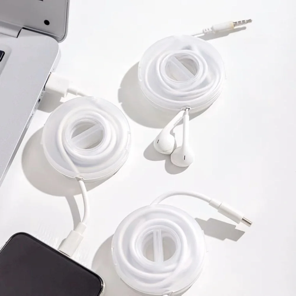 3 Pack Cable and Earphone Case, Cable Reel Storage Case for Cord Management